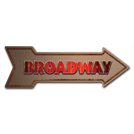 Signmission Broadway Arrow Decal Funny Home Decor 18in Wide D-A-999935
